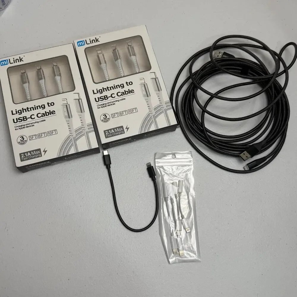 LOT of Apple port [Phone/iPad] to USB-C Cables ANKER Headphone to Apple Port Mix